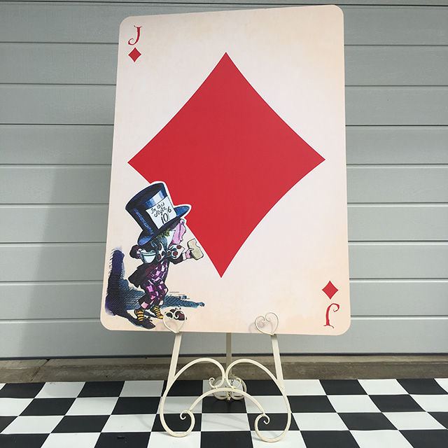 PLAYING CARD, Mad Hatter Jack Diamonds Oversize 1.2m H